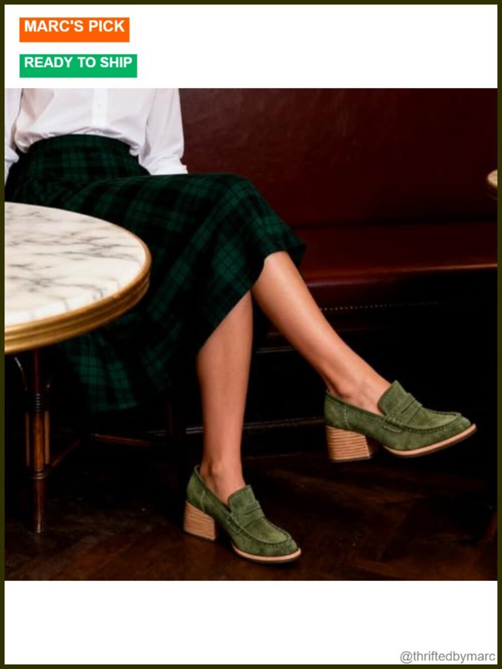 Vintage Chunky Platform Loafers Suede Closed Toe Slip On Shoes Block Heels - Picture 2 of 5